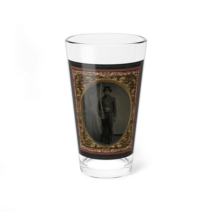 Unidentified Soldier In Union Uniform And Shoulder Scales With Sword (U.S. Civil War) Pint Glass 16oz-16oz-Go Mug Yourself