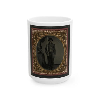 Unidentified Soldier In Union Uniform And Shoulder Scales With Sword (U.S. Civil War) White Coffee Mug-15oz-Go Mug Yourself