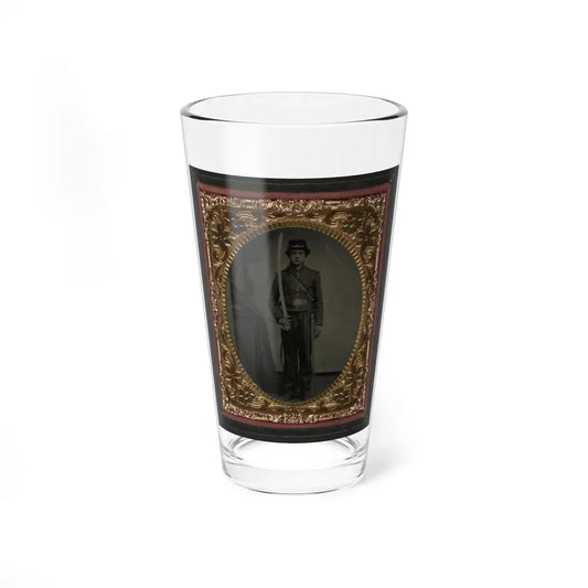 Unidentified Soldier In Union Uniform And Shoulder Scales With Sword (U.S. Civil War) Pint Glass 16oz 16oz - Go Mug Yourself