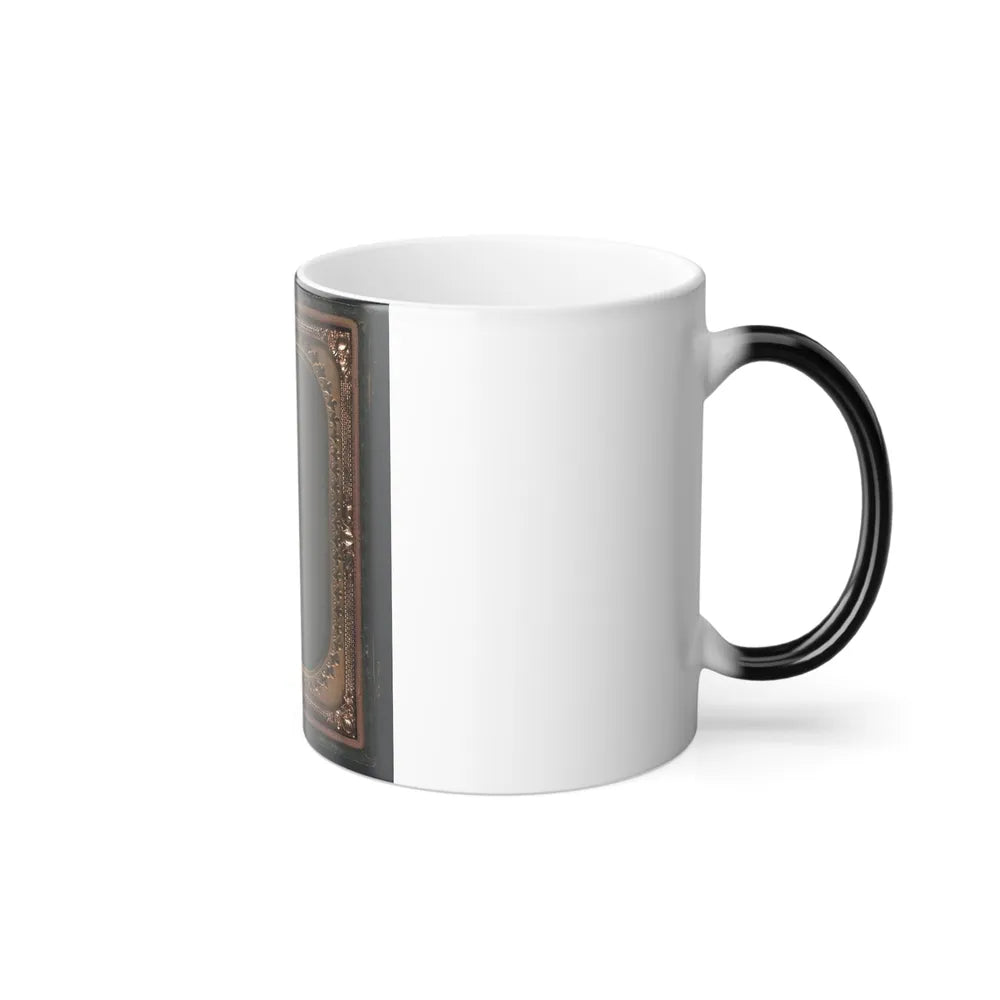 Unidentified Soldier in Union Uniform and Slouch Cap With Bayoneted Musket, Cap Box, Cartridge Box, and Bayonet Scabbard (U.S. Civil War) Color Changing Coffee Mug 11oz-Go Mug Yourself
