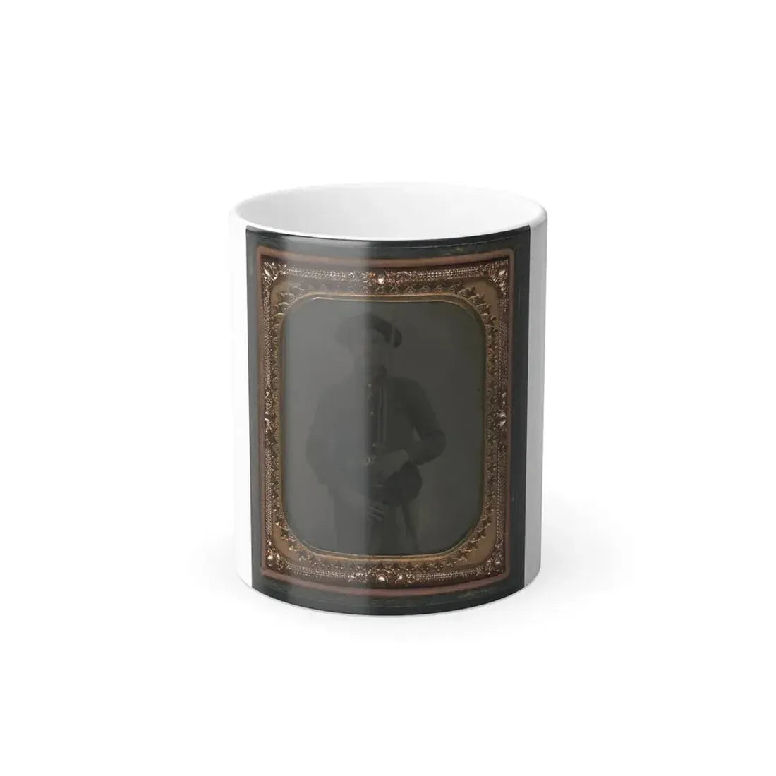 Unidentified Soldier in Union Uniform and Slouch Cap With Bayoneted Musket, Cap Box, Cartridge Box, and Bayonet Scabbard (U.S. Civil War) Color Changing Coffee Mug 11oz Default Title 11oz - Go Mug Yourself
