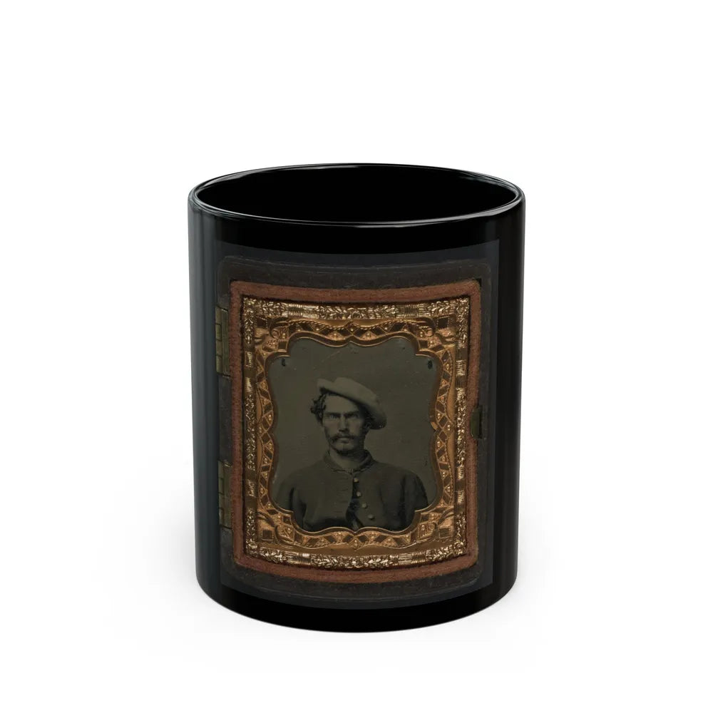 Unidentified Soldier In Union Uniform And Slouch Hat 001 (U.S. Civil War) Black Coffee Mug-11oz-Go Mug Yourself