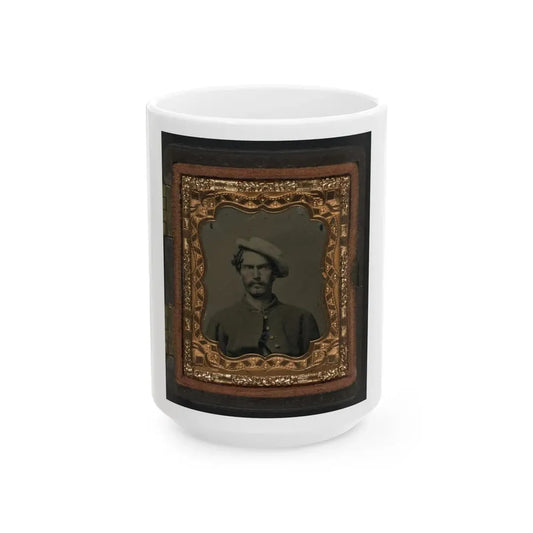 Unidentified Soldier In Union Uniform And Slouch Hat 001 (U.S. Civil War) White Coffee Mug 15oz - Go Mug Yourself