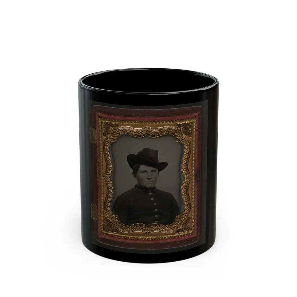 Unidentified Soldier In Union Uniform And Slouch Hat 002 (U.S. Civil War) Black Coffee Mug-11oz-Go Mug Yourself