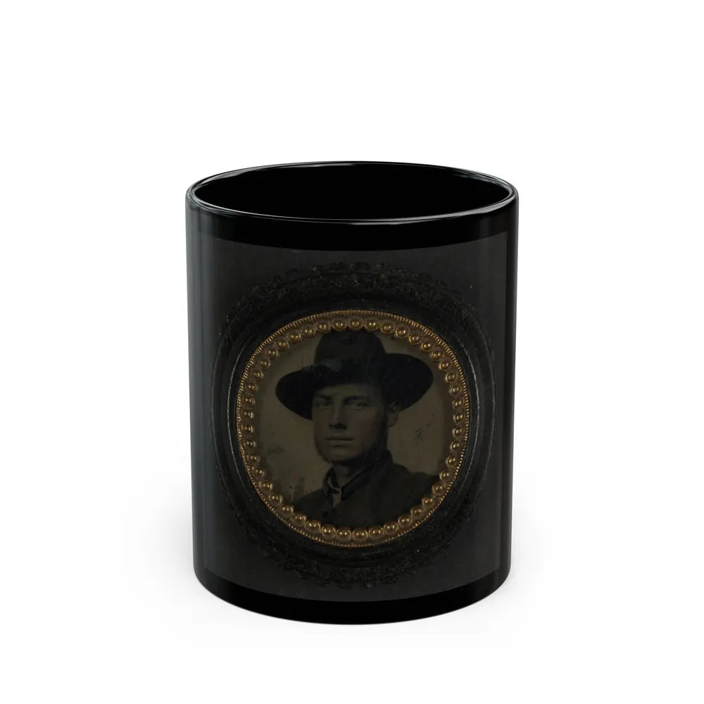 Unidentified Soldier In Union Uniform And Slouch Hat 003 (U.S. Civil War) Black Coffee Mug-11oz-Go Mug Yourself