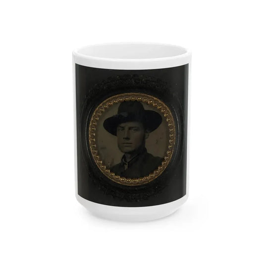 Unidentified Soldier In Union Uniform And Slouch Hat 003 (U.S. Civil War) White Coffee Mug 15oz - Go Mug Yourself