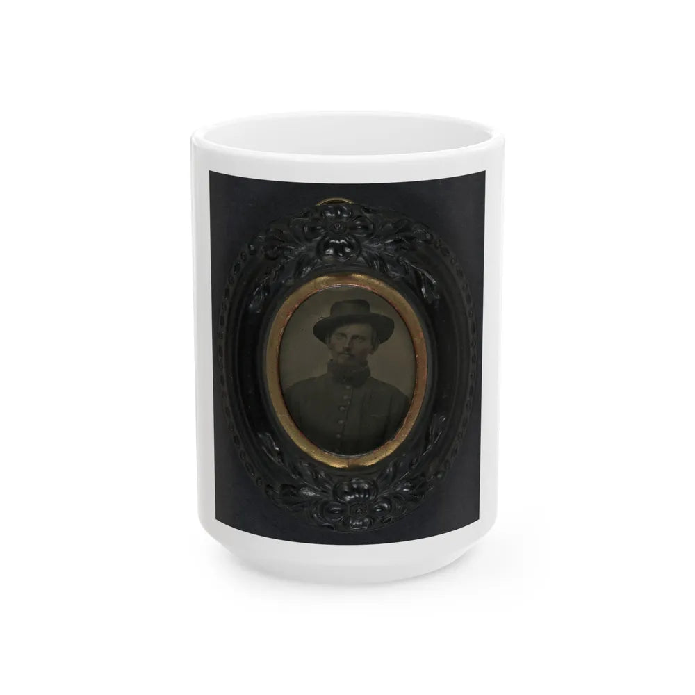 Unidentified Soldier In Union Uniform And Slouch Hat (U.S. Civil War) White Coffee Mug-15oz-Go Mug Yourself