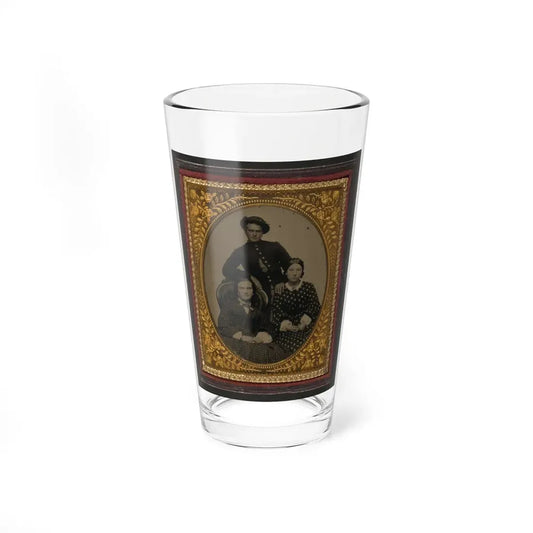 Unidentified Soldier In Union Uniform And Two Women (U.S. Civil War) Pint Glass 16oz 16oz - Go Mug Yourself