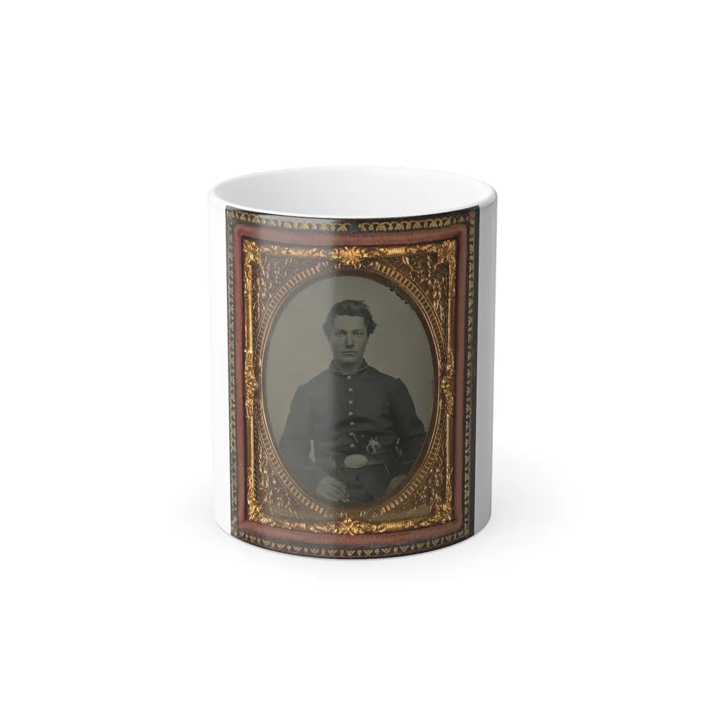 Unidentified Soldier in Union Uniform and U.S. Belt Buckle With Pistol (U.S. Civil War) Color Changing Coffee Mug 11oz-11oz-Go Mug Yourself