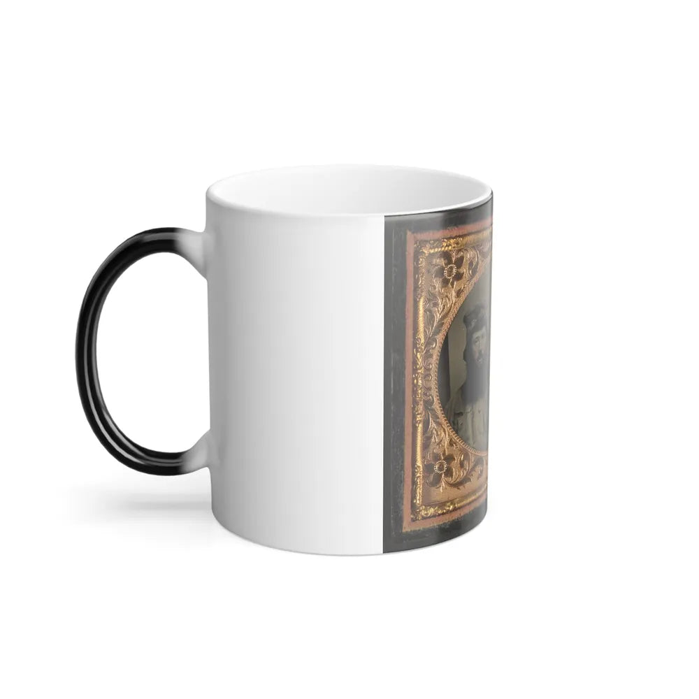 Unidentified Soldier in Union Uniform and Unidentified Man With Full Beard in Fur Hat (U.S. Civil War) Color Changing Coffee Mug 11oz-Go Mug Yourself