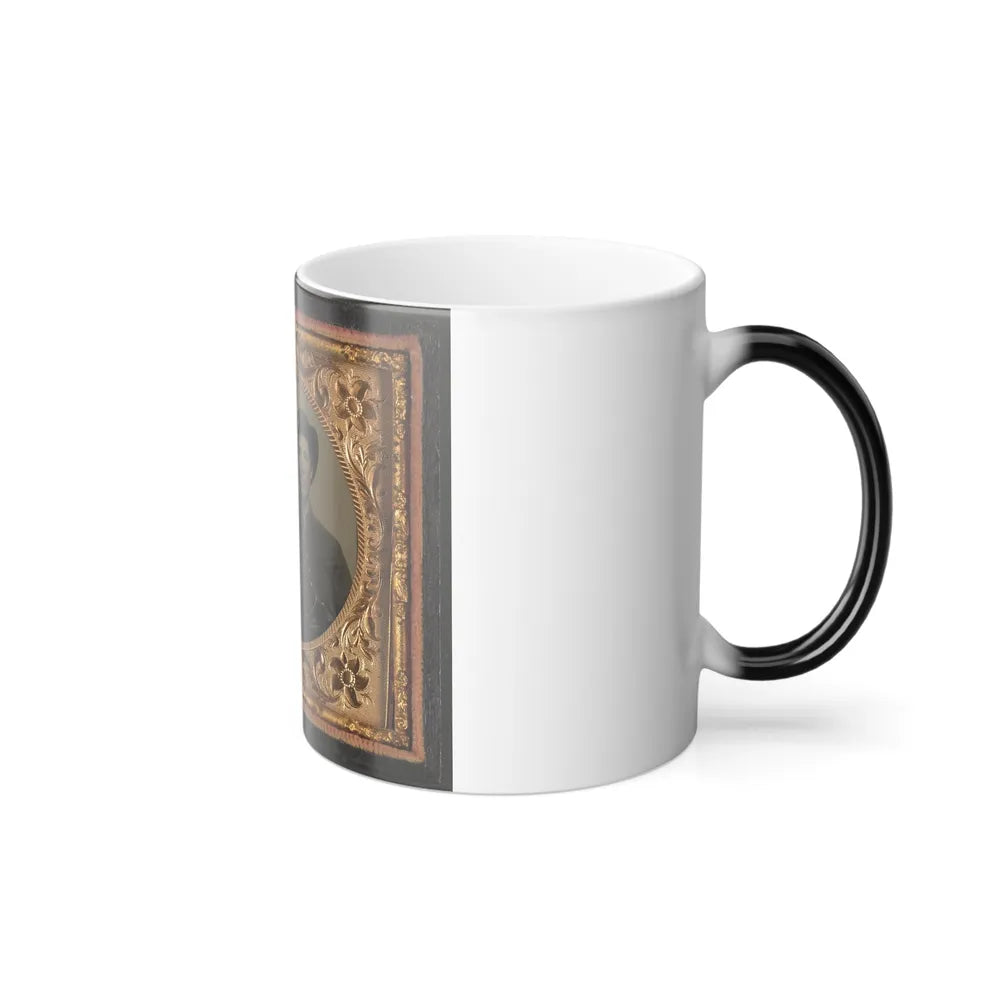 Unidentified Soldier in Union Uniform and Unidentified Man With Full Beard in Fur Hat (U.S. Civil War) Color Changing Coffee Mug 11oz-Go Mug Yourself