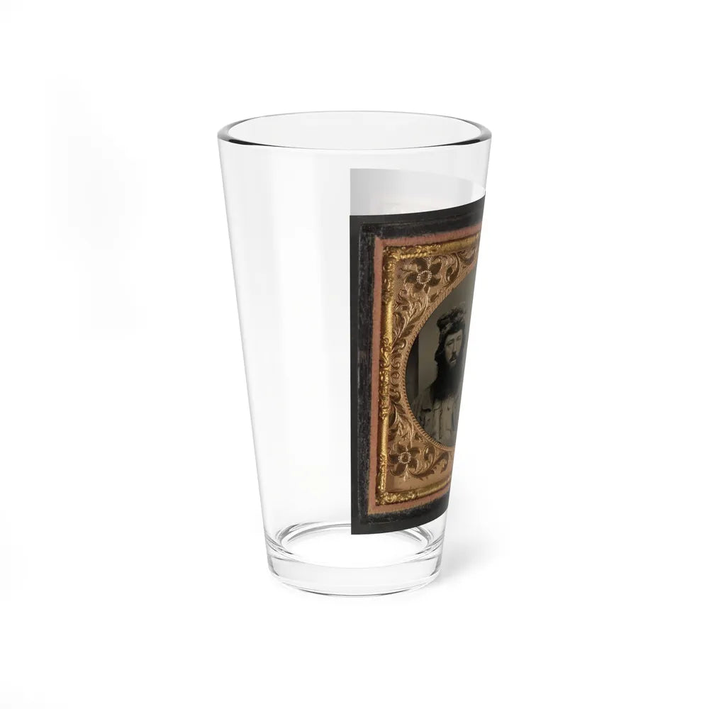 Unidentified Soldier In Union Uniform And Unidentified Man With Full Beard In Fur Hat (U.S. Civil War) Pint Glass 16oz-Go Mug Yourself