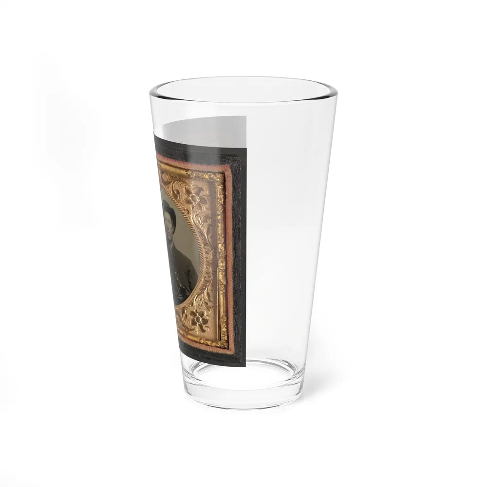 Unidentified Soldier In Union Uniform And Unidentified Man With Full Beard In Fur Hat (U.S. Civil War) Pint Glass 16oz-Go Mug Yourself