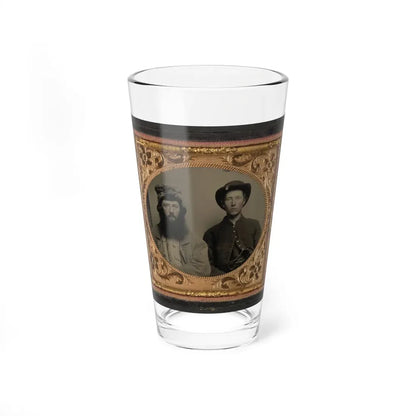 Unidentified Soldier In Union Uniform And Unidentified Man With Full Beard In Fur Hat (U.S. Civil War) Pint Glass 16oz 16oz - Go Mug Yourself