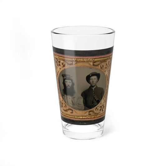 Unidentified Soldier In Union Uniform And Unidentified Man With Full Beard In Fur Hat (U.S. Civil War) Pint Glass 16oz 16oz - Go Mug Yourself