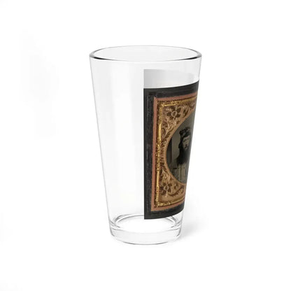 Unidentified Soldier In Union Uniform And Unidentified Man With Full Beard In Fur Hat (U.S. Civil War) Pint Glass 16oz - Go Mug Yourself