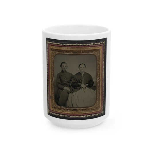 Unidentified Soldier In Union Uniform And Unidentified Woman(2) (U.S. Civil War) White Coffee Mug 15oz - Go Mug Yourself