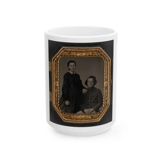 Unidentified Soldier In Union Uniform And Unidentified Woman(3) (U.S. Civil War) White Coffee Mug 15oz - Go Mug Yourself