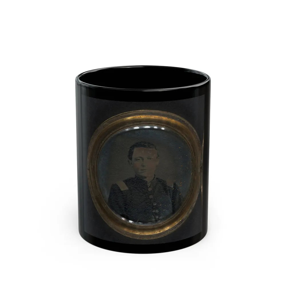 Unidentified Soldier In Union Uniform And Unidentified Woman In Dress In Locket (U.S. Civil War) Black Coffee Mug-11oz-Go Mug Yourself