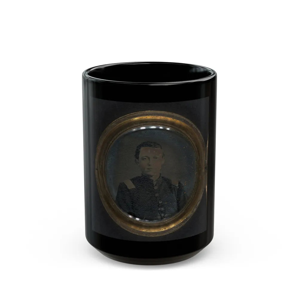 Unidentified Soldier In Union Uniform And Unidentified Woman In Dress In Locket (U.S. Civil War) Black Coffee Mug-15oz-Go Mug Yourself