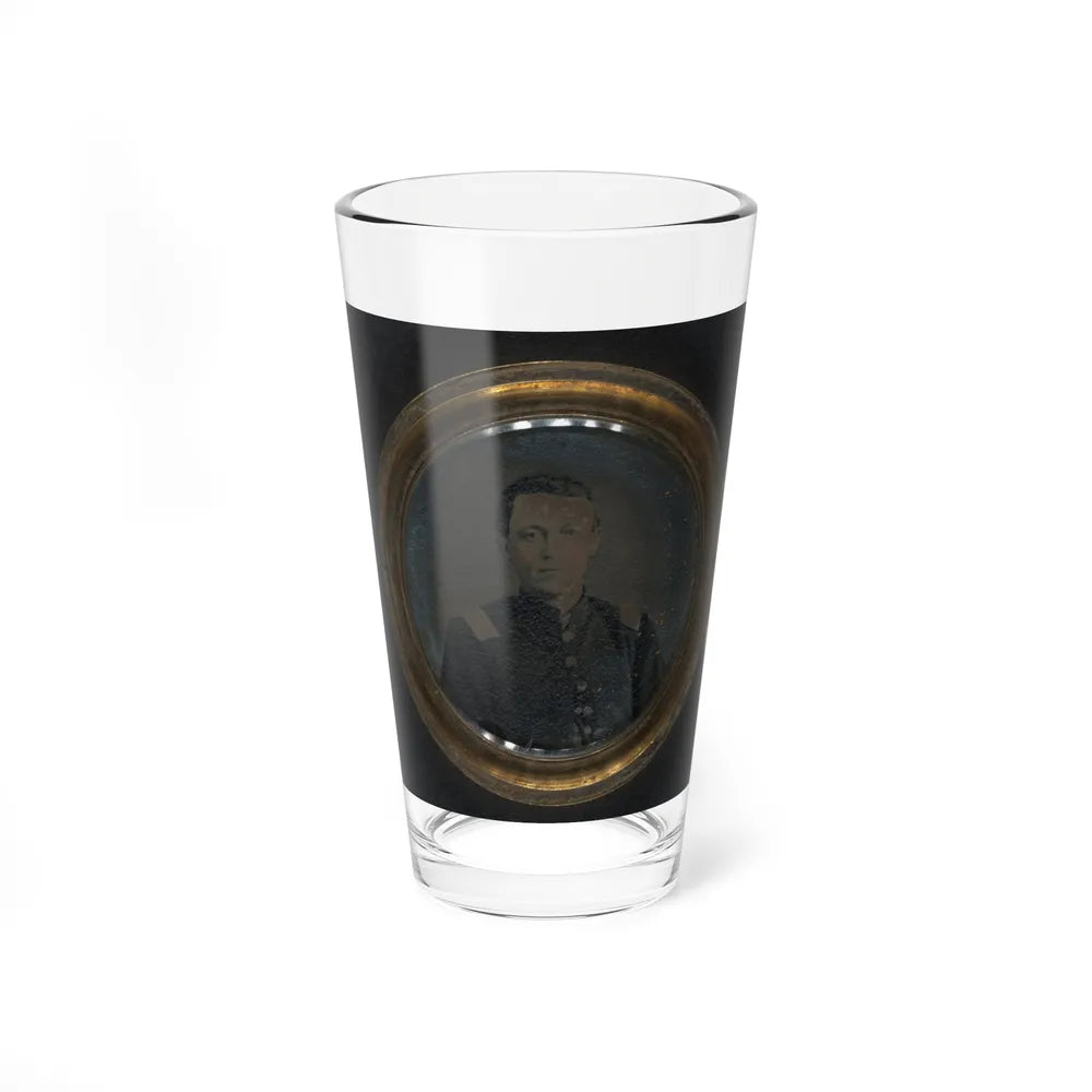 Unidentified Soldier In Union Uniform And Unidentified Woman In Dress In Locket (U.S. Civil War) Pint Glass 16oz-16oz-Go Mug Yourself