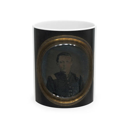 Unidentified Soldier In Union Uniform And Unidentified Woman In Dress In Locket (U.S. Civil War) White Coffee Mug-11oz-Go Mug Yourself