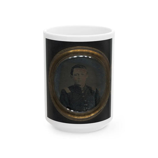 Unidentified Soldier In Union Uniform And Unidentified Woman In Dress In Locket (U.S. Civil War) White Coffee Mug-15oz-Go Mug Yourself