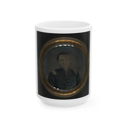 Unidentified Soldier In Union Uniform And Unidentified Woman In Dress In Locket (U.S. Civil War) White Coffee Mug 15oz - Go Mug Yourself