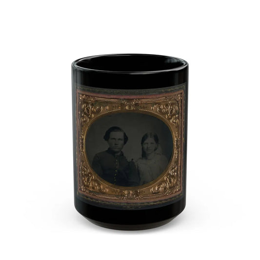 Unidentified Soldier In Union Uniform And Unidentified Woman (U.S. Civil War) Black Coffee Mug-15oz-Go Mug Yourself