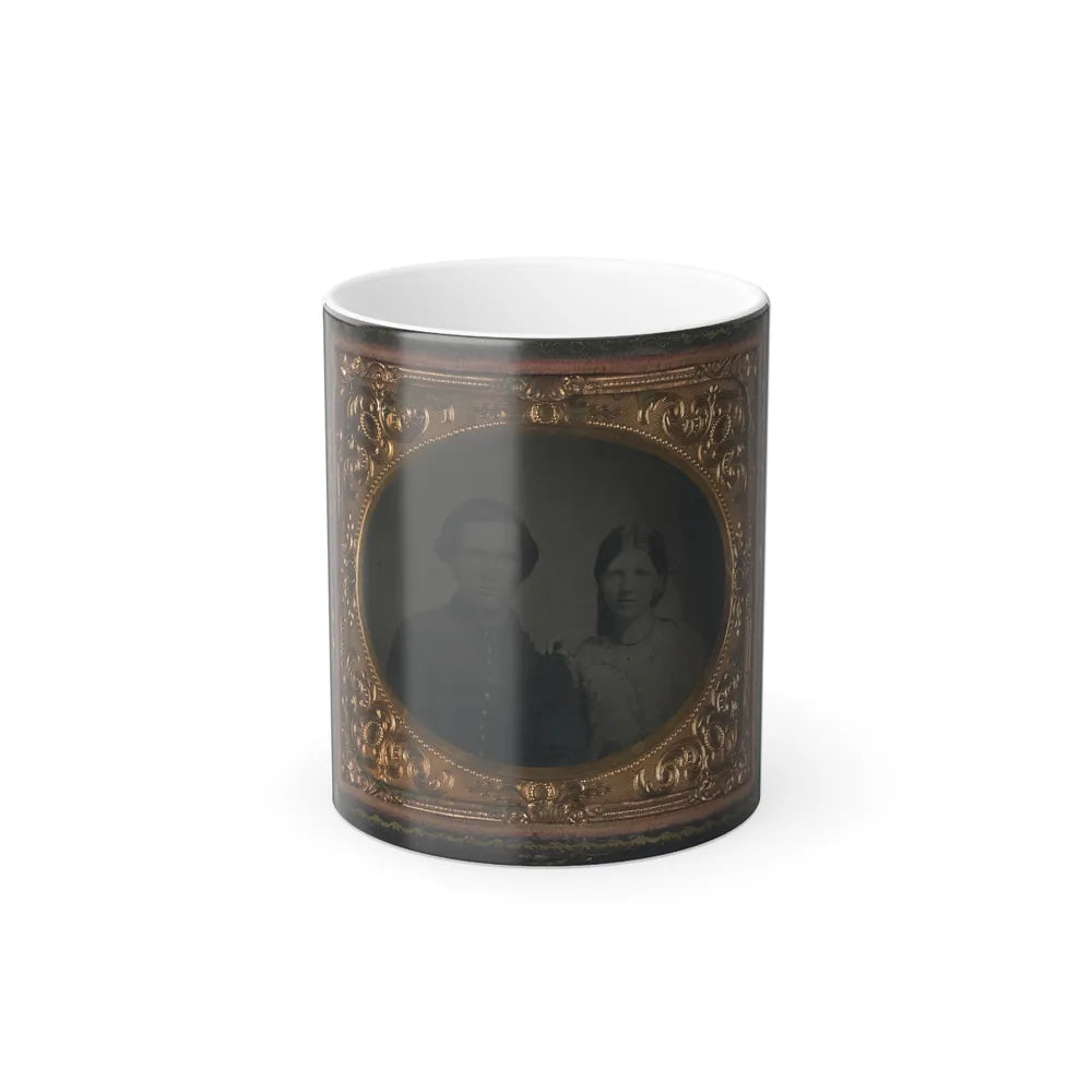 Unidentified Soldier in Union Uniform and Unidentified Woman (U.S. Civil War) Color Changing Coffee Mug 11oz-11oz-Go Mug Yourself