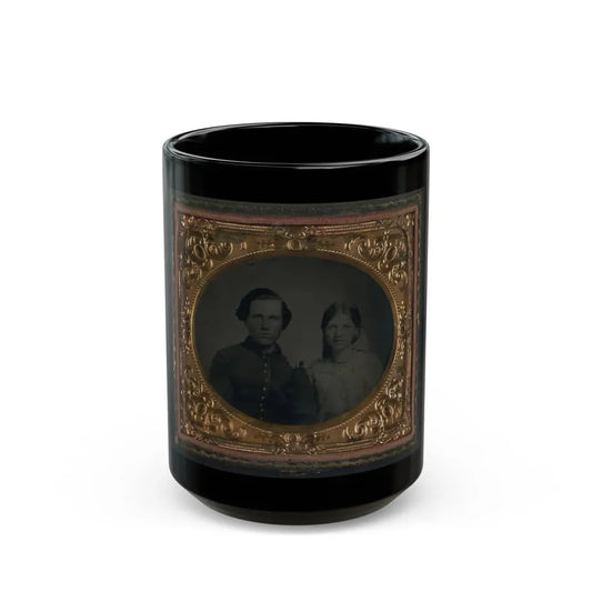 Unidentified Soldier In Union Uniform And Unidentified Woman (U.S. Civil War) Black Coffee Mug 15oz - Go Mug Yourself