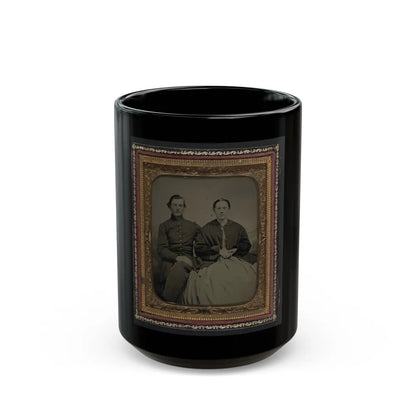 Unidentified Soldier In Union Uniform And Unidentified Woman(2) (U.S. Civil War) Black Coffee Mug-15oz-Go Mug Yourself