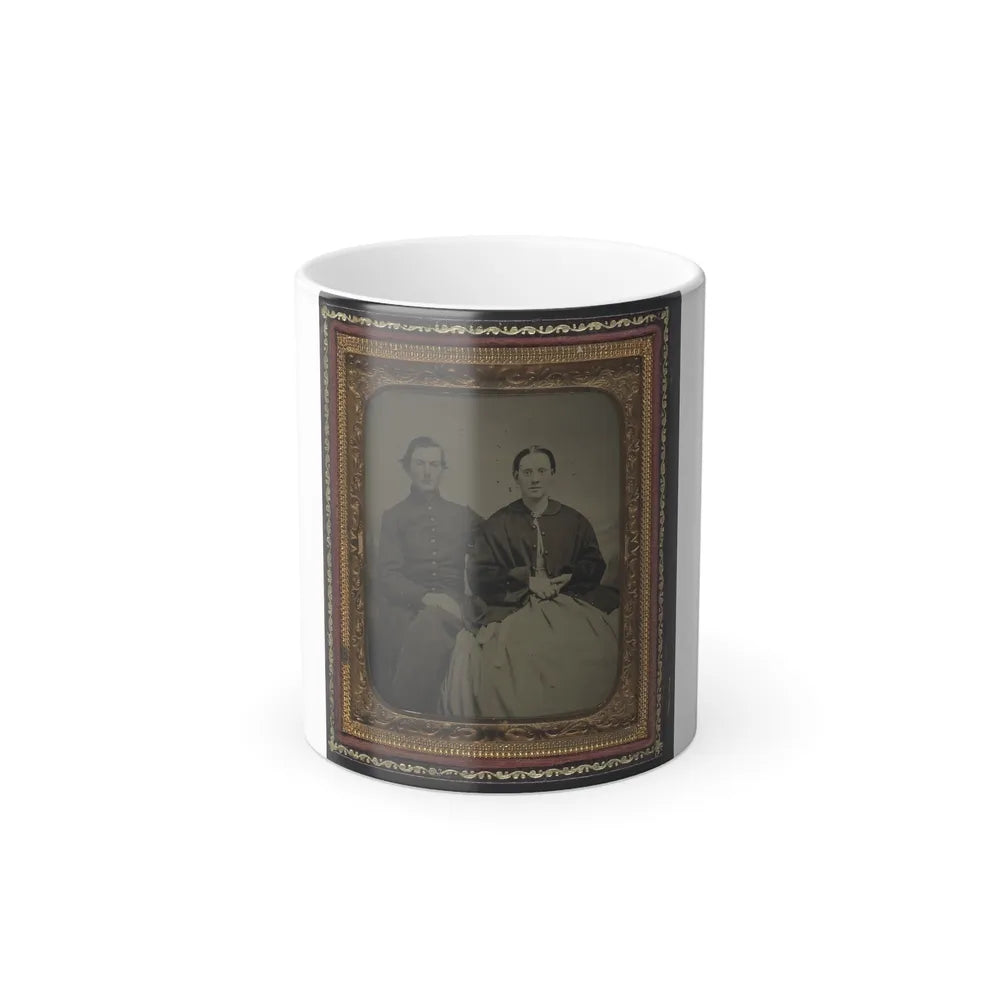 Unidentified Soldier in Union Uniform and Unidentified Woman(2) (U.S. Civil War) Color Changing Coffee Mug 11oz-11oz-Go Mug Yourself