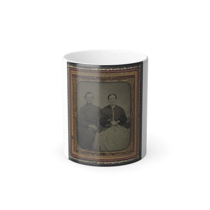 Unidentified Soldier in Union Uniform and Unidentified Woman(2) (U.S. Civil War) Color Changing Coffee Mug 11oz-11oz-Go Mug Yourself