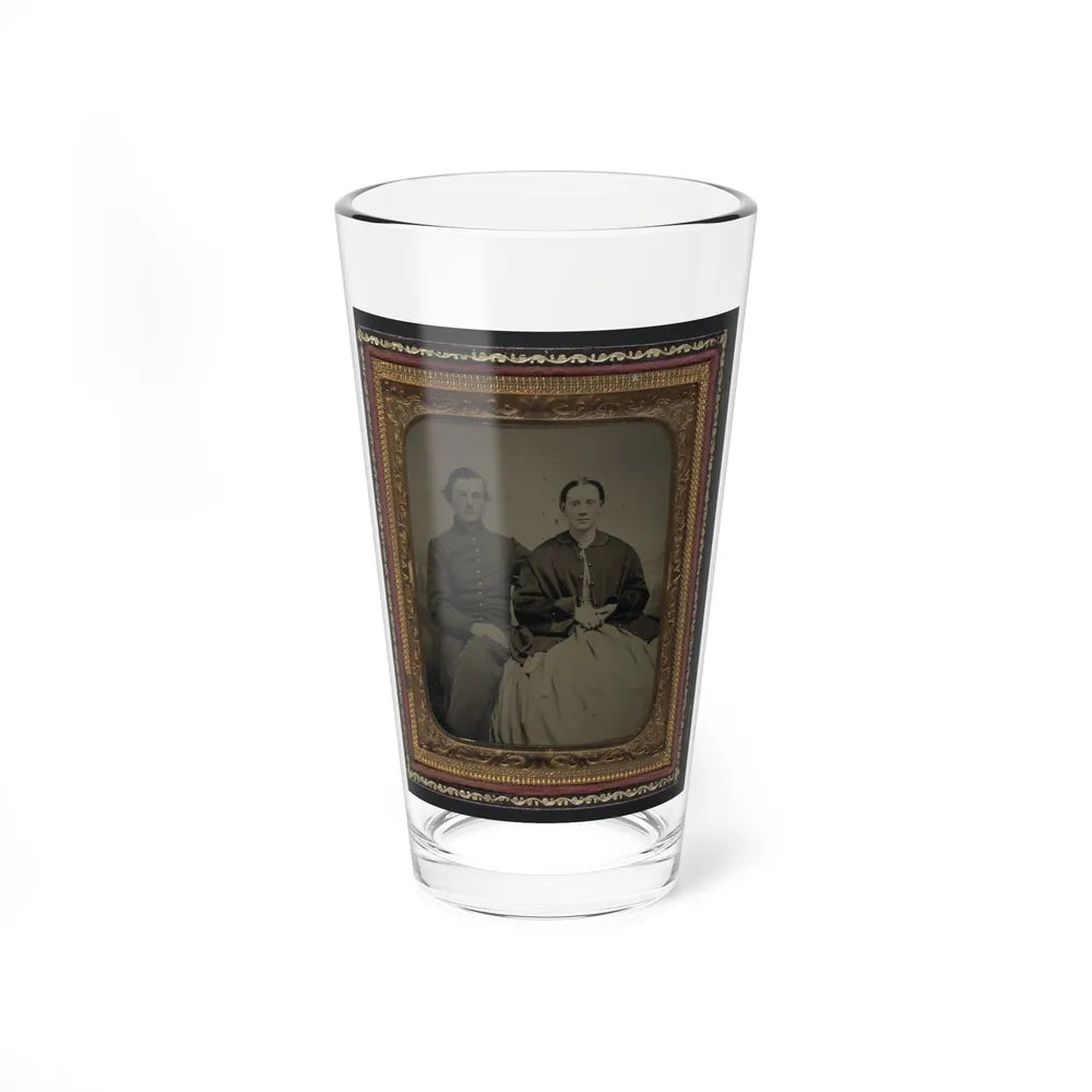 Unidentified Soldier In Union Uniform And Unidentified Woman(2) (U.S. Civil War) Pint Glass 16oz-16oz-Go Mug Yourself