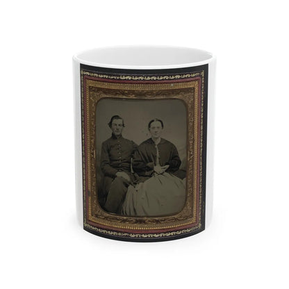 Unidentified Soldier In Union Uniform And Unidentified Woman(2) (U.S. Civil War) White Coffee Mug-11oz-Go Mug Yourself