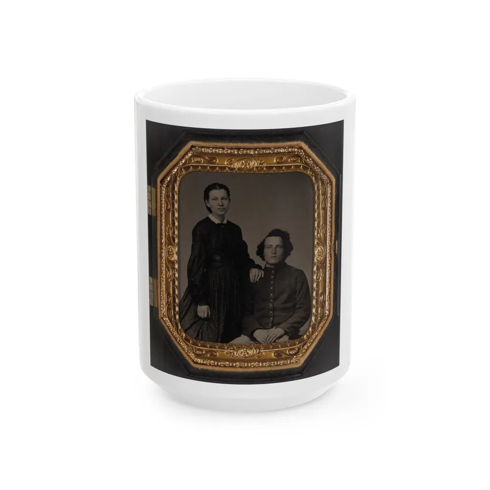 Unidentified Soldier In Union Uniform And Unidentified Woman(3) (U.S. Civil War) White Coffee Mug-15oz-Go Mug Yourself