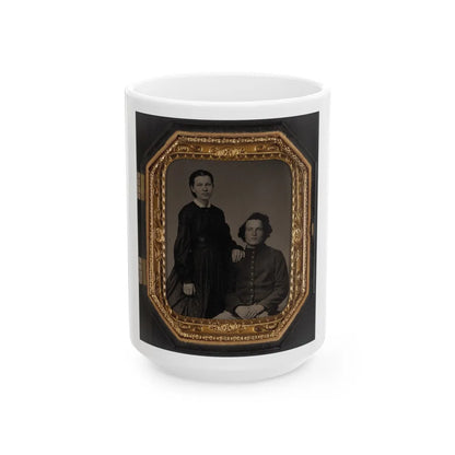 Unidentified Soldier In Union Uniform And Unidentified Woman(3) (U.S. Civil War) White Coffee Mug-15oz-Go Mug Yourself