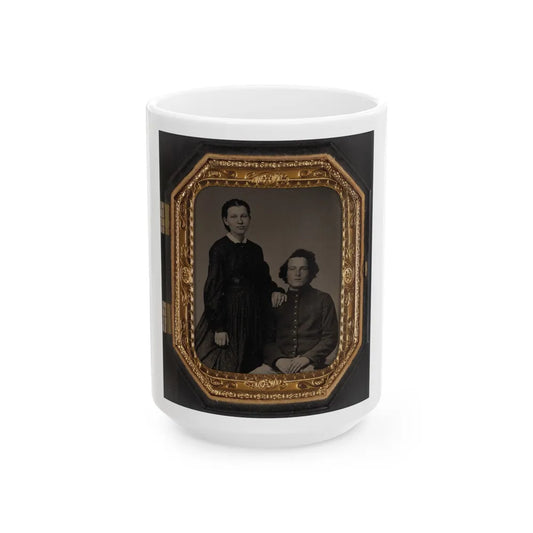 Unidentified Soldier In Union Uniform And Unidentified Woman(3) (U.S. Civil War) White Coffee Mug-15oz-Go Mug Yourself