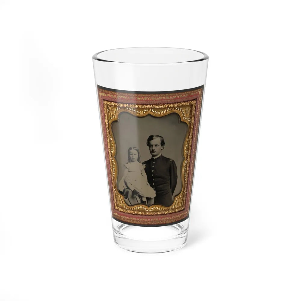 Unidentified Soldier In Union Uniform And Unidentified Young Girl, Probably His Daughter (U.S. Civil War) Pint Glass 16oz-16oz-Go Mug Yourself