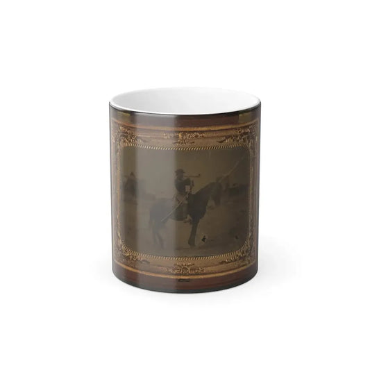 Unidentified Soldier in Union Uniform Atop Horse Blowing Bugle While Unsheathing Sword (U.S. Civil War) Color Changing Coffee Mug 11oz Default Title 11oz - Go Mug Yourself