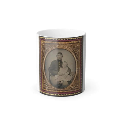 Unidentified Soldier in Union Uniform Holding a Young Child in His Lap (U.S. Civil War) Color Changing Coffee Mug 11oz Default Title 11oz - Go Mug Yourself
