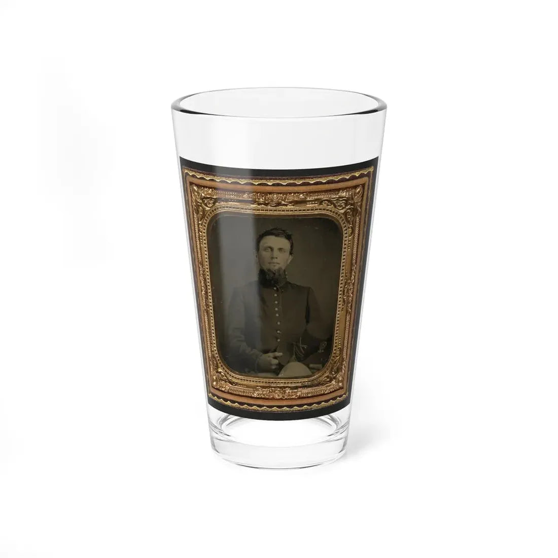 Unidentified Soldier In Union Uniform Holding Hardee Hat (U.S. Civil War) Pint Glass 16oz 16oz - Go Mug Yourself