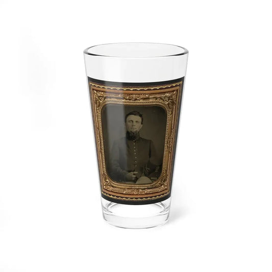 Unidentified Soldier In Union Uniform Holding Hardee Hat (U.S. Civil War) Pint Glass 16oz 16oz - Go Mug Yourself