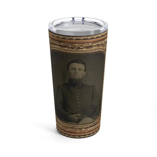 Unidentified Soldier In Union Uniform Holding Hardee Hat (U.S. Civil War) Tumbler 20oz 20oz - Go Mug Yourself