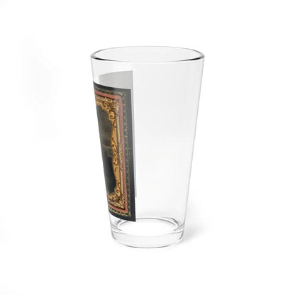 Unidentified Soldier In Union Uniform In Front Of Painted Backdrop Showing Porch And Terrace (U.S. Civil War) Pint Glass 16oz-Go Mug Yourself