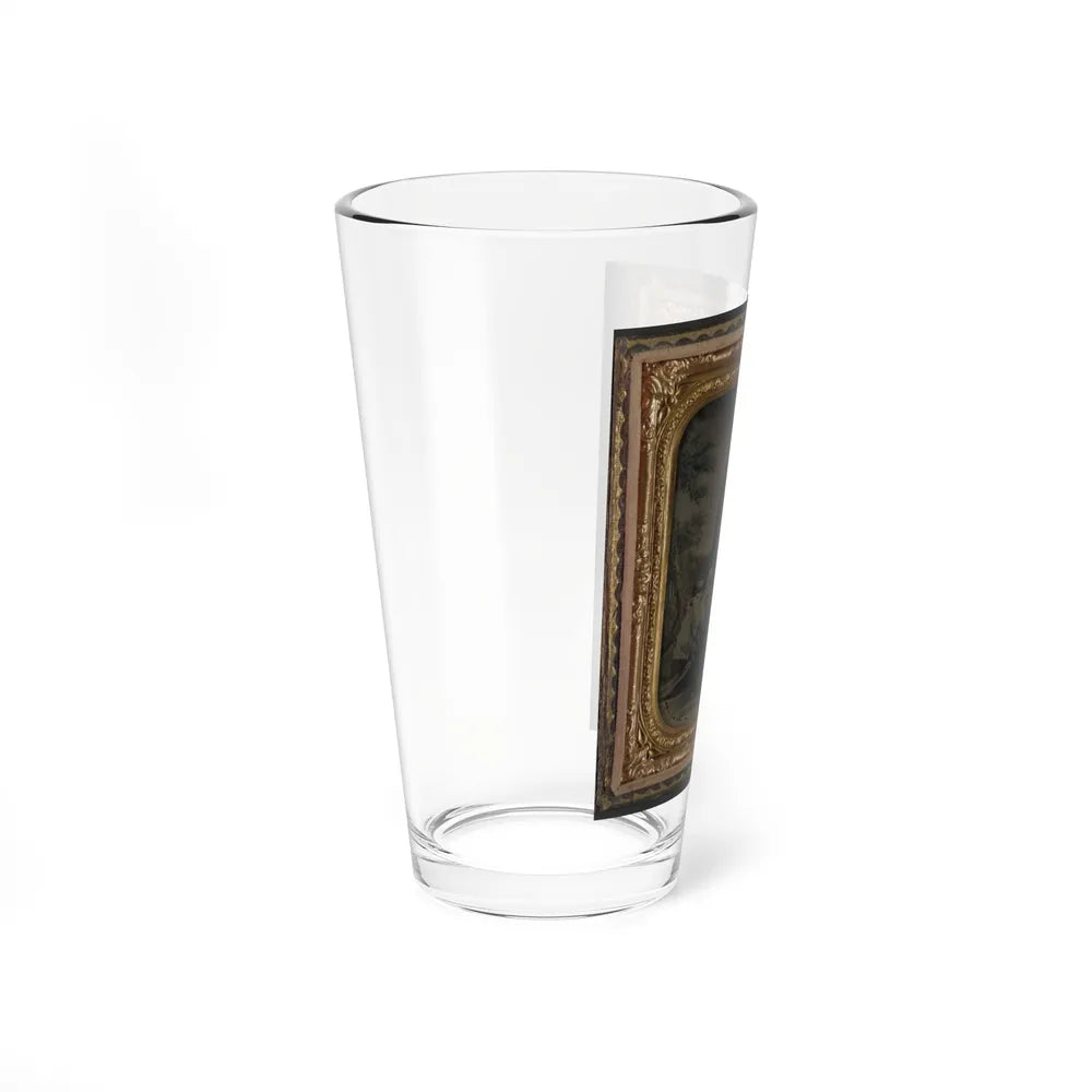 Unidentified Soldier In Union Uniform In Front Of Painted Backdrop (U.S. Civil War) Pint Glass 16oz-Go Mug Yourself