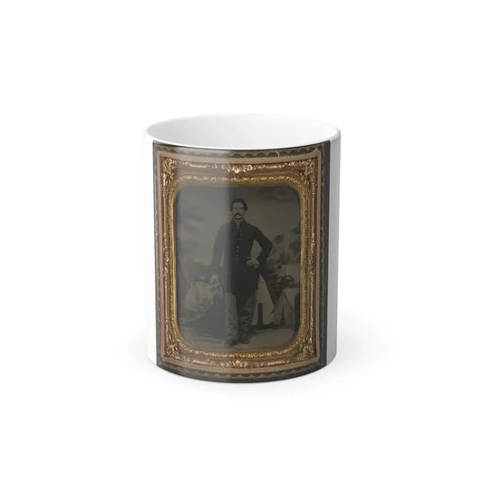 Unidentified Soldier in Union Uniform in Front of Painted Backdrop (U.S. Civil War) Color Changing Coffee Mug 11oz Default Title 11oz - Go Mug Yourself
