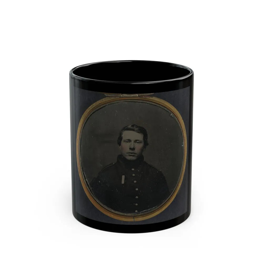 Unidentified Soldier In Union Uniform In Locket (U.S. Civil War) Black Coffee Mug-11oz-Go Mug Yourself