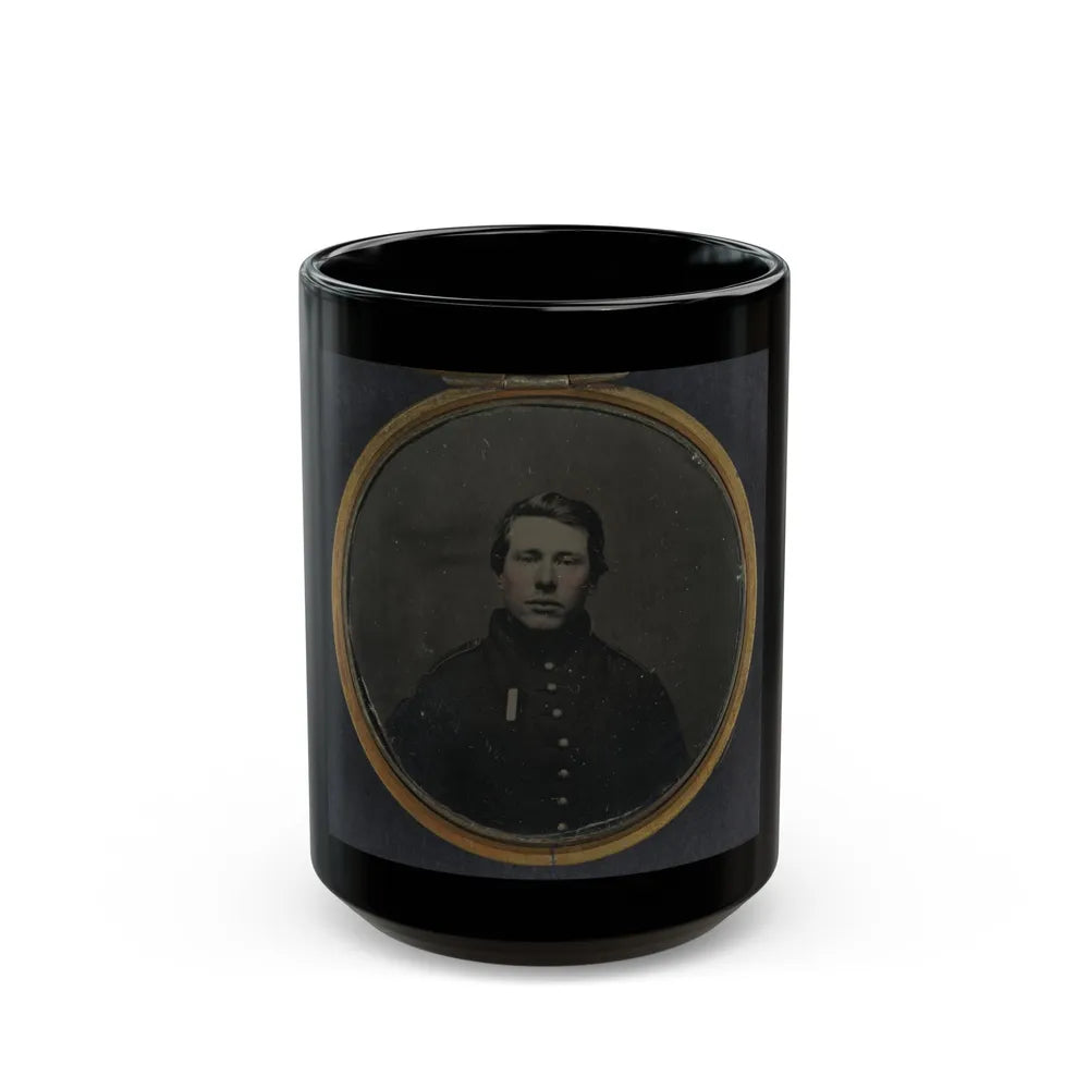 Unidentified Soldier In Union Uniform In Locket (U.S. Civil War) Black Coffee Mug-15oz-Go Mug Yourself